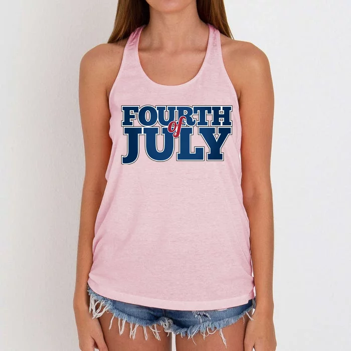 Fourth Of July Patriotic Holiday Women's Knotted Racerback Tank