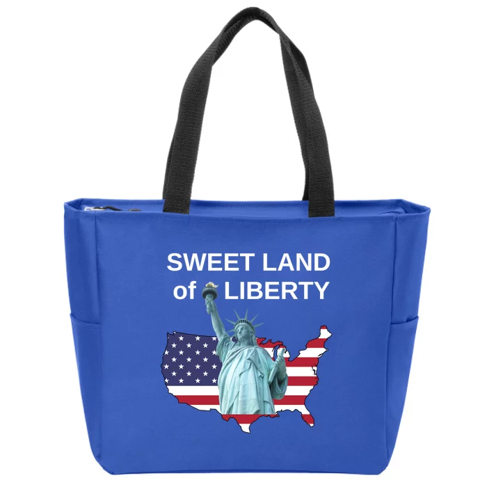 Fourth Of July Sweet Land Of Liberty Usa Flag Patriotic Gift Zip Tote Bag