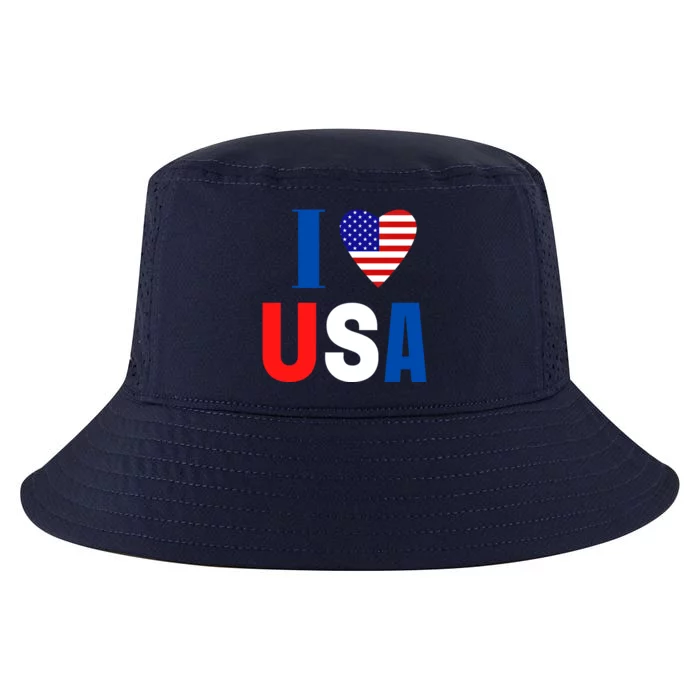 Fourth Of July Patriotic Meaningful Gift I Love America Meaningful Gift I Love U Cool Comfort Performance Bucket Hat