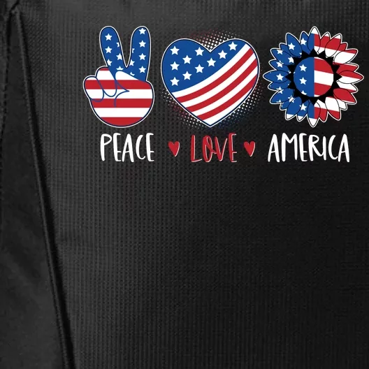 Fourth Of July Peace Love America City Backpack