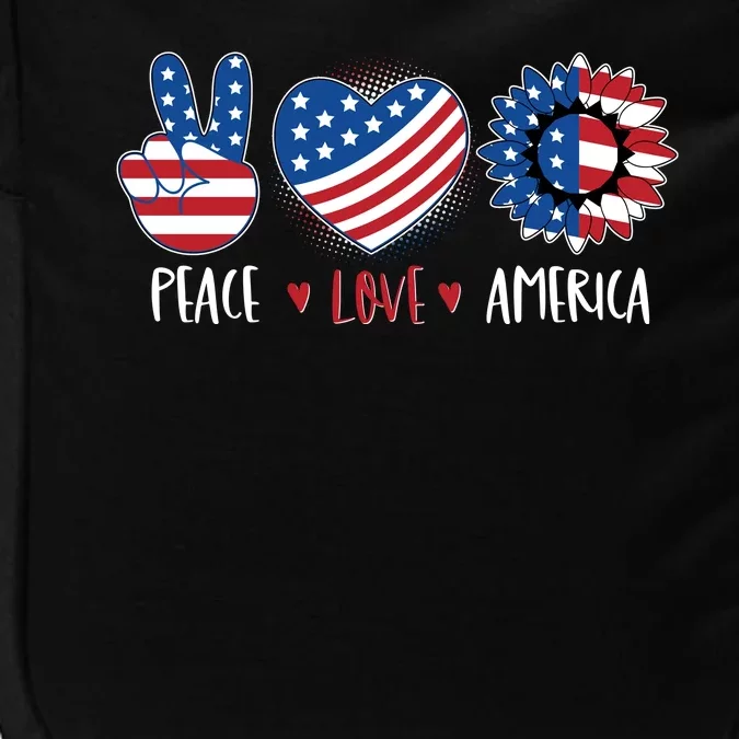 Fourth Of July Peace Love America Impact Tech Backpack