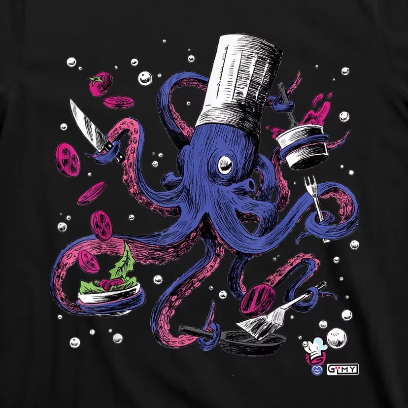 Funny Octopus Kitchen Chef Humor T-Shirt