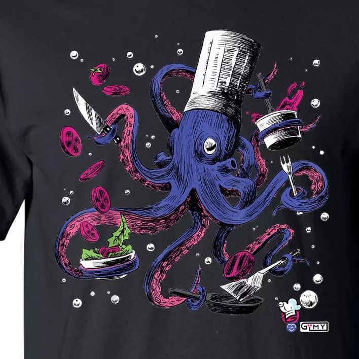 Funny Octopus Kitchen Chef Humor Tall T-Shirt