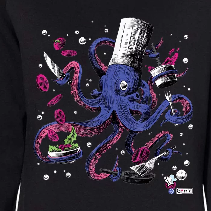 Funny Octopus Kitchen Chef Humor Womens California Wash Sweatshirt