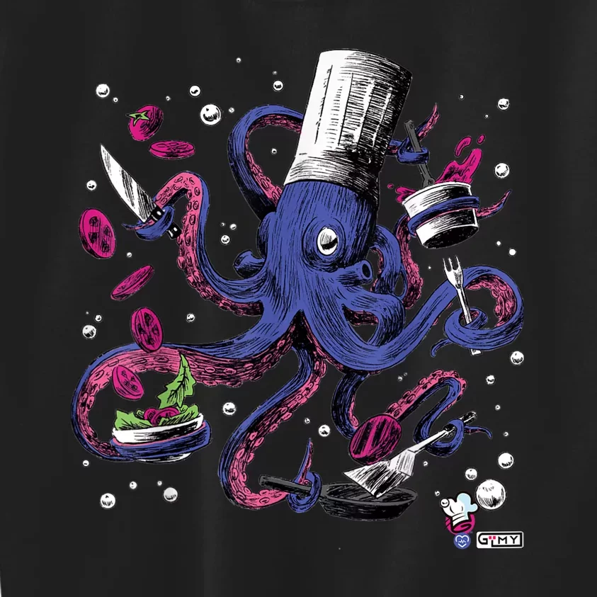 Funny Octopus Kitchen Chef Humor Kids Sweatshirt