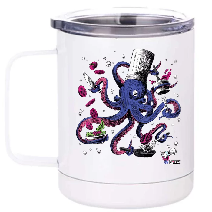 Funny Octopus Kitchen Chef Humor Front & Back 12oz Stainless Steel Tumbler Cup