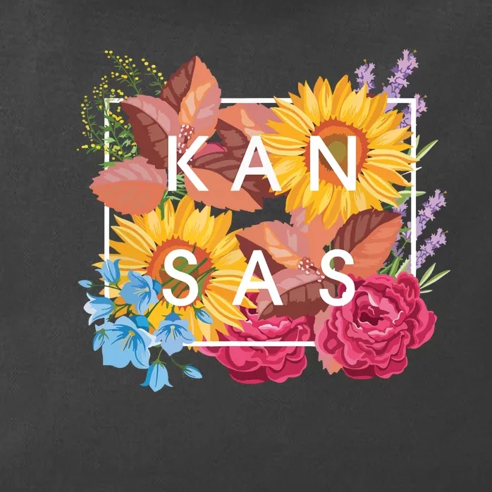 Flowers Of Kansas Word Art Kansan State Pride Zip Tote Bag