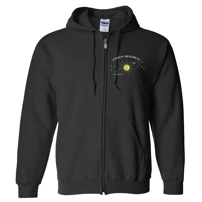 FLAG OF KEY WEST FLORIDA CONCH REPUBLIC Full Zip Hoodie