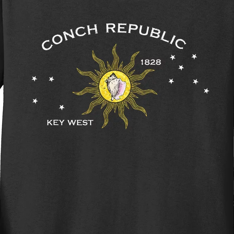 Flag Of Key West Florida Conch Republic Kids Long Sleeve Shirt