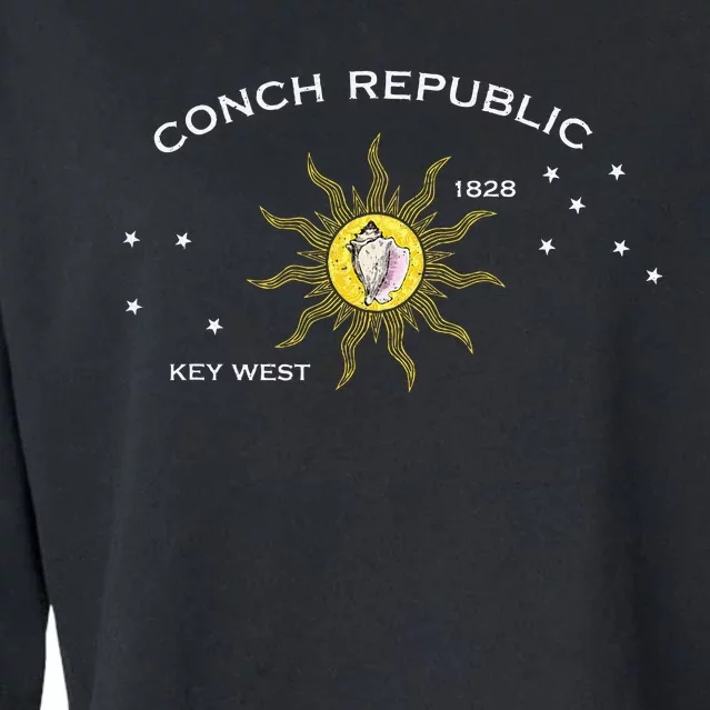 Flag Of Key West Florida Conch Republic Cropped Pullover Crew