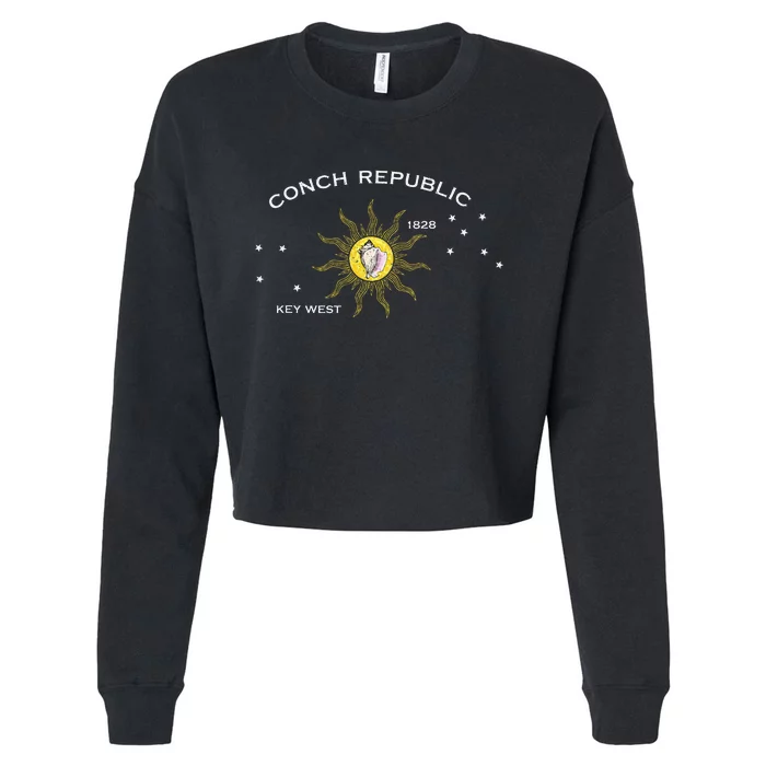 Flag Of Key West Florida Conch Republic Cropped Pullover Crew