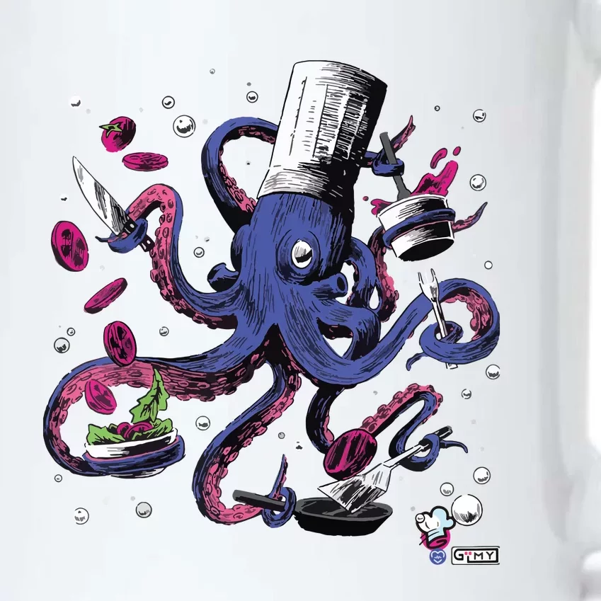 Funny Octopus Kitchen Chef Humor Black Color Changing Mug