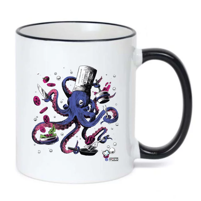 Funny Octopus Kitchen Chef Humor Black Color Changing Mug