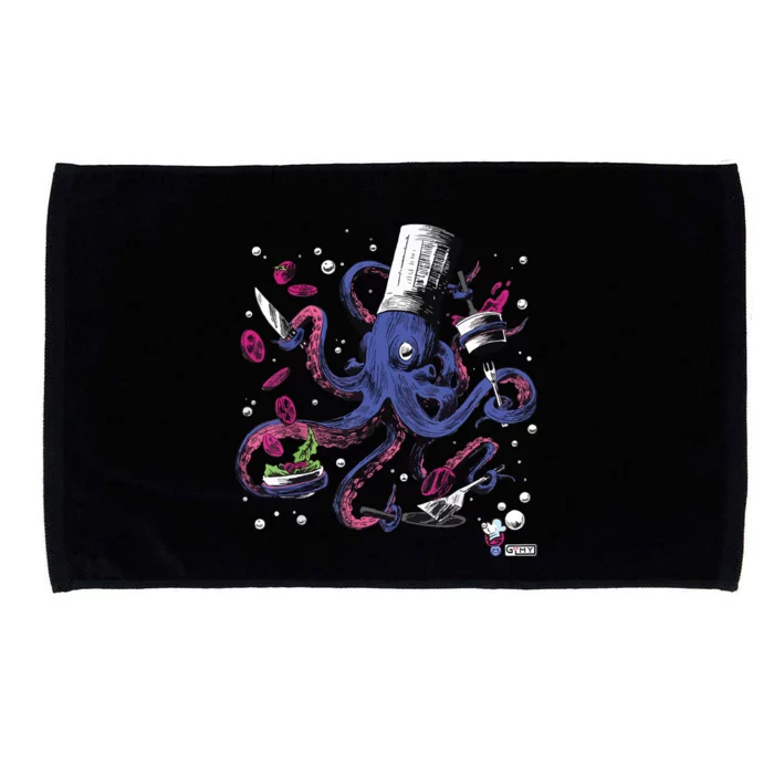 Funny Octopus Kitchen Chef Humor Microfiber Hand Towel