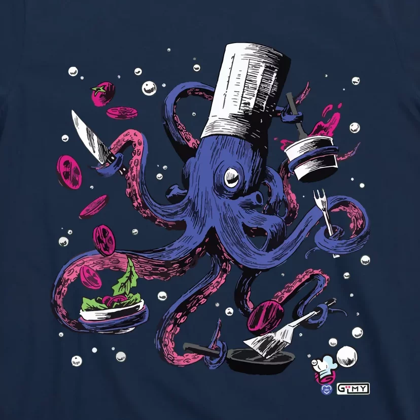 Funny Octopus Kitchen Chef Humor T-Shirt