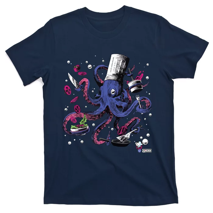 Funny Octopus Kitchen Chef Humor T-Shirt