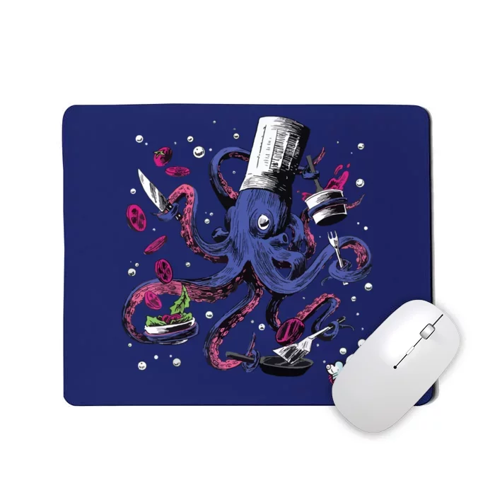 Funny Octopus Kitchen Chef Humor Mousepad