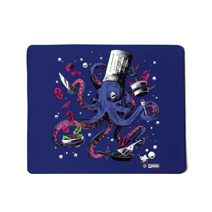 Funny Octopus Kitchen Chef Humor Mousepad