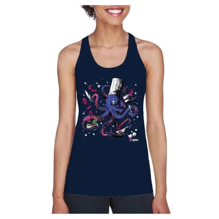 Funny Octopus Kitchen Chef Humor Women's Racerback Tank