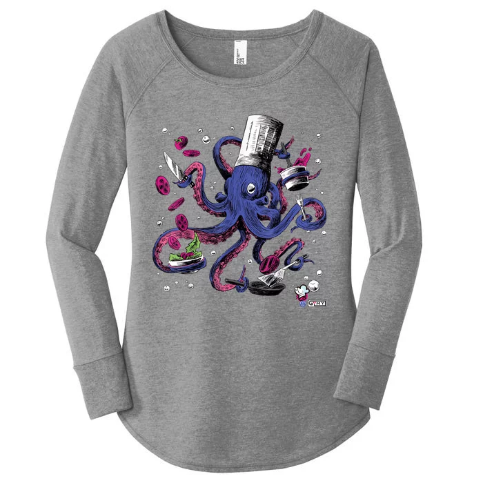 Funny Octopus Kitchen Chef Humor Women's Perfect Tri Tunic Long Sleeve Shirt