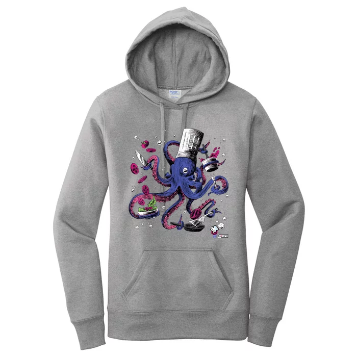 Funny Octopus Kitchen Chef Humor Women's Pullover Hoodie