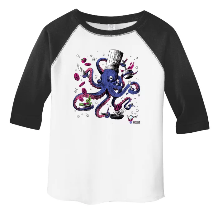 Funny Octopus Kitchen Chef Humor Toddler Fine Jersey T-Shirt