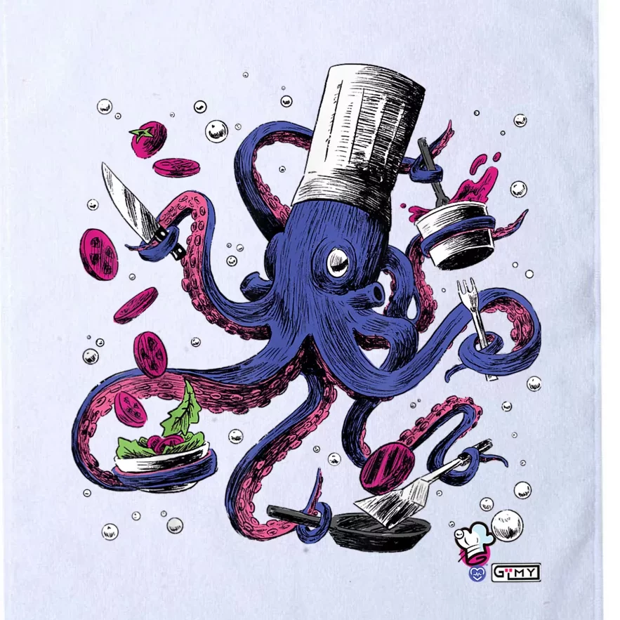 Funny Octopus Kitchen Chef Humor Platinum Collection Golf Towel