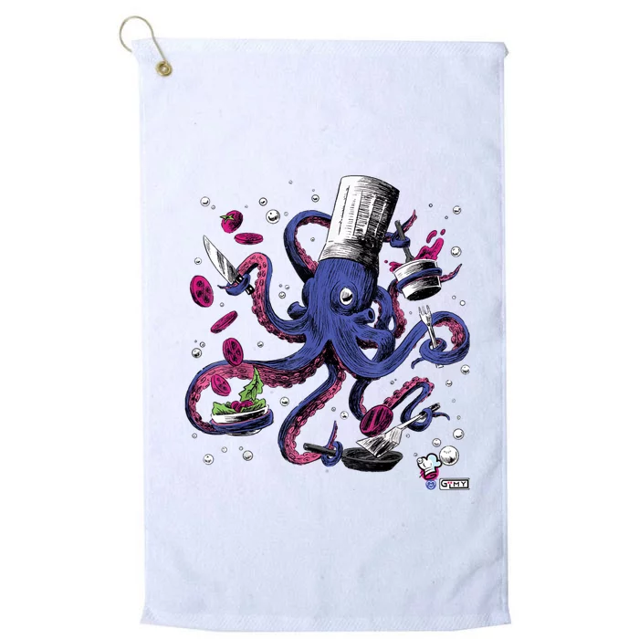 Funny Octopus Kitchen Chef Humor Platinum Collection Golf Towel