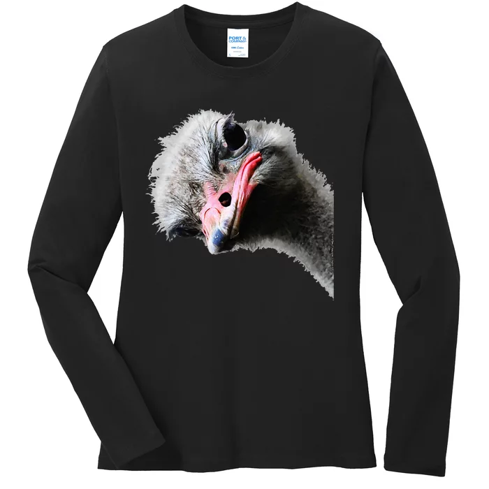 Funny Ostrich Lovers And Emu Lover Ladies Long Sleeve Shirt