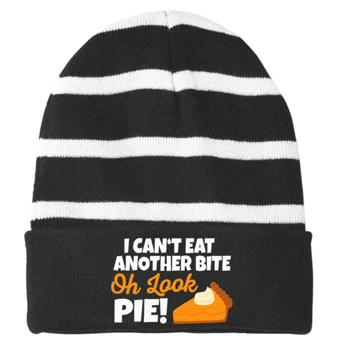 Funny Oh Look Pumpkin Pie Thanksgiving Striped Beanie with Solid Band