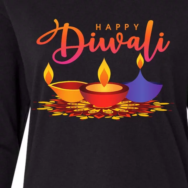 Festival Of Light Happy Diwali Womens Cotton Relaxed Long Sleeve T-Shirt