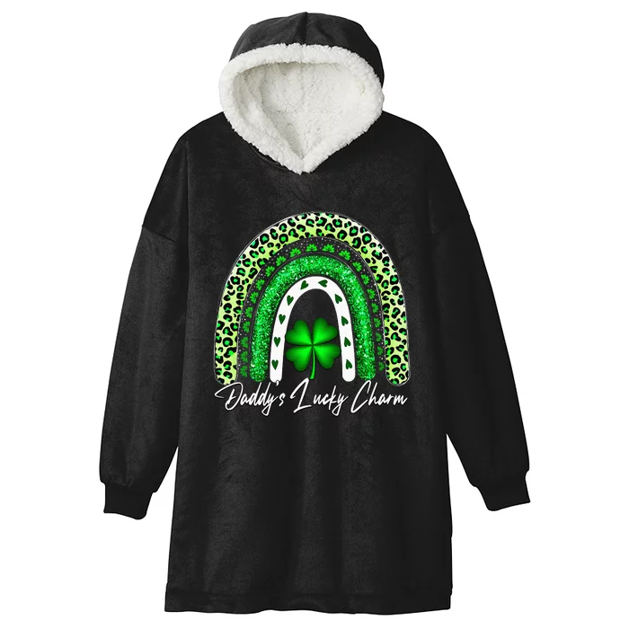 funny One Lucky Dad Matching St Patricks Day Hooded Wearable Blanket