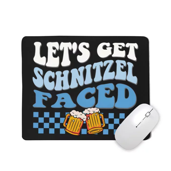 Funny Oktoberfest Lets Get Schnitzel Faced Beer Drinking Team Mousepad