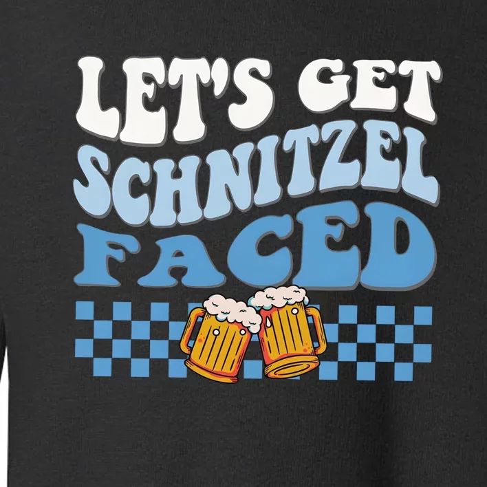 Funny Oktoberfest Lets Get Schnitzel Faced Beer Drinking Team Toddler Sweatshirt