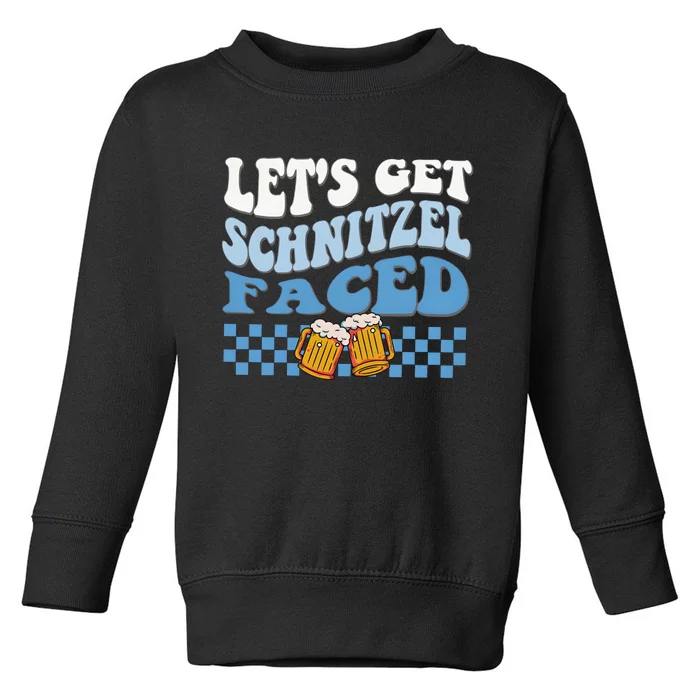 Funny Oktoberfest Lets Get Schnitzel Faced Beer Drinking Team Toddler Sweatshirt