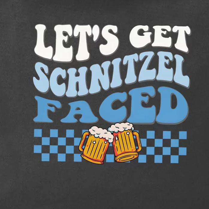 Funny Oktoberfest Lets Get Schnitzel Faced Beer Drinking Team Zip Tote Bag