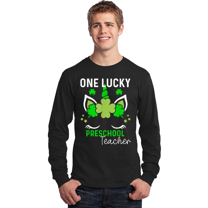 Funny One Lucky Preschool Teacher St. Patricks Day Irish Long Sleeve Shirt