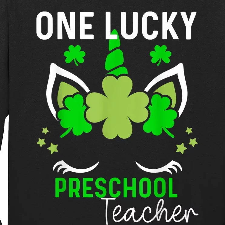 Funny One Lucky Preschool Teacher St. Patricks Day Irish Long Sleeve Shirt