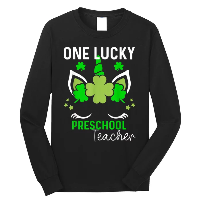 Funny One Lucky Preschool Teacher St. Patricks Day Irish Long Sleeve Shirt