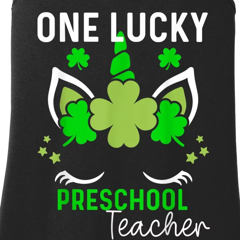 Funny One Lucky Preschool Teacher St. Patricks Day Irish Ladies Essential Tank