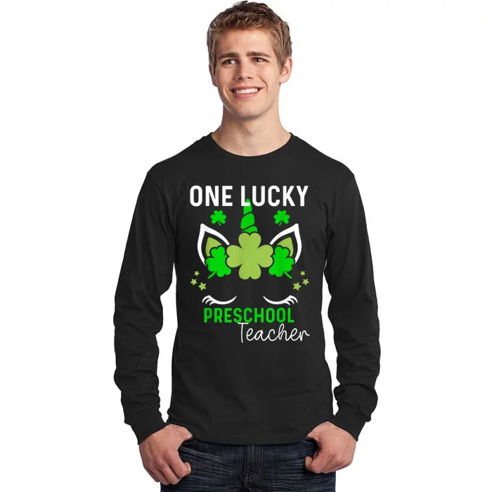 Funny One Lucky Preschool Teacher St. Patricks Day Irish Tall Long Sleeve T-Shirt