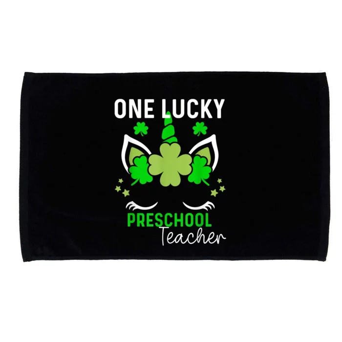 Funny One Lucky Preschool Teacher St. Patricks Day Irish Microfiber Hand Towel