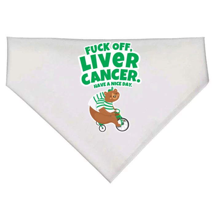 Fuck Off Liver Cancer Bear Cute Gift USA-Made Doggie Bandana