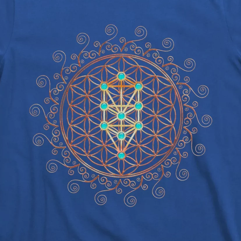 Flower Of Life Tree Of Life Sacred Geometry Kabbalah Gift T-Shirt