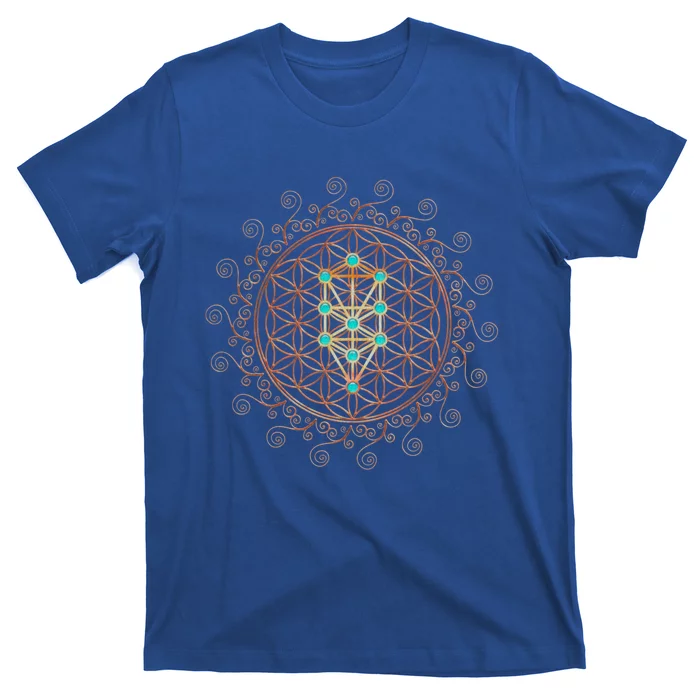 Flower Of Life Tree Of Life Sacred Geometry Kabbalah Gift T-Shirt