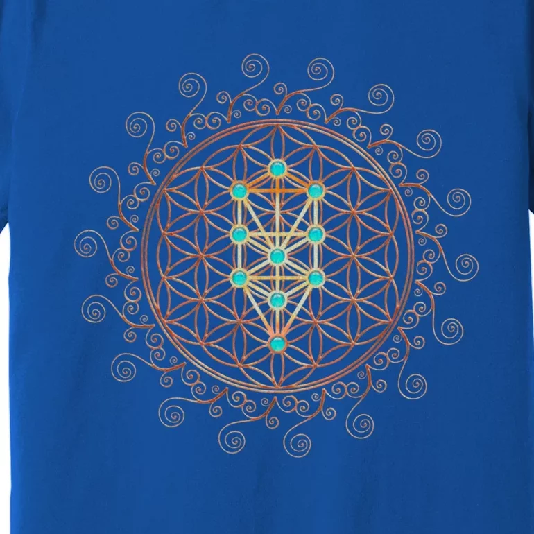 Flower Of Life Tree Of Life Sacred Geometry Kabbalah Gift Premium T-Shirt