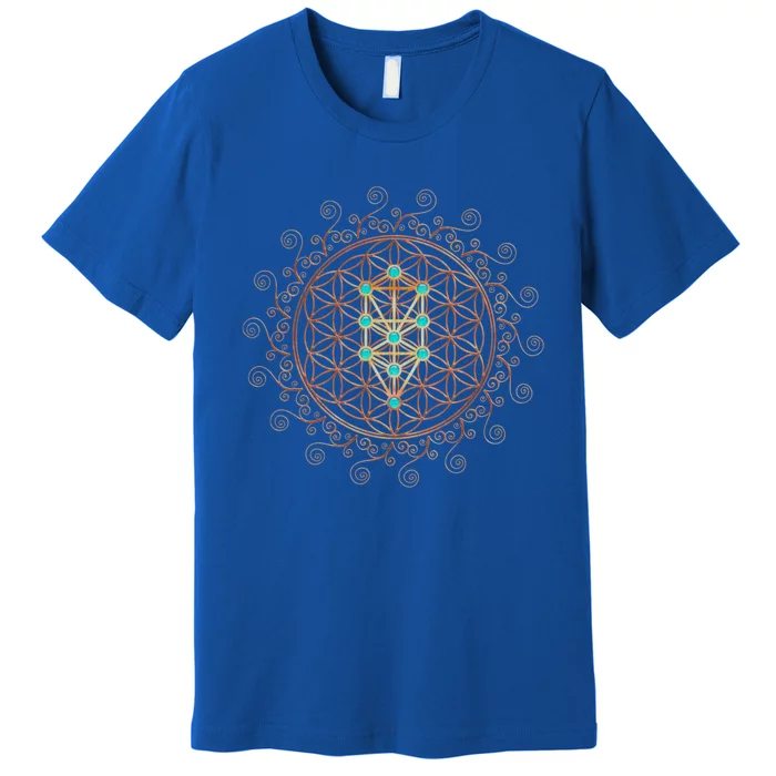 Flower Of Life Tree Of Life Sacred Geometry Kabbalah Gift Premium T-Shirt