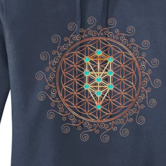 Flower Of Life Tree Of Life Sacred Geometry Kabbalah Gift Women's Pullover Hoodie