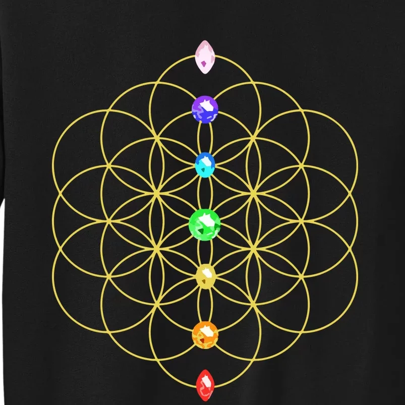 Flower Of Life 7 Chakras Sacred Geometry Yoga Meditation Hoodie Sweatshirt