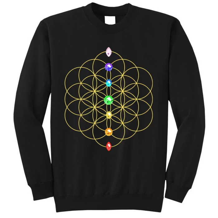 Flower Of Life 7 Chakras Sacred Geometry Yoga Meditation Hoodie Sweatshirt